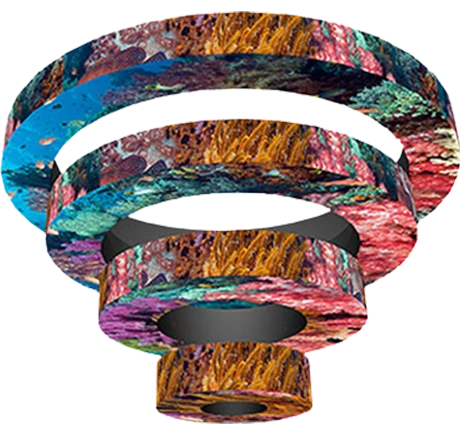 • 일반 소프트 모듈 + 특수 모양 소프트 모듈의 유연한 조합 • 능형, 보석형, 별 모양, 소뿔 모양 등 규칙적이거나 불규칙한 다양한 기하학적 형태 구현 가능 • 원기둥, 서라운